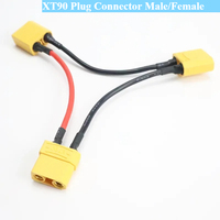 1Pcs XT90 Plug Connector Male/Female 14AWG 100mm Silicone Wire Battery Adapter Y Shape Rc Helicopter Connection Cable Expand