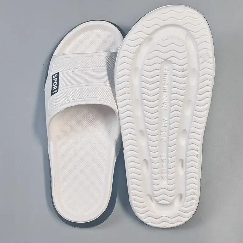 ZUOFU Herren-Sportpantoffeln in großen Größen 40-47 mit flacher, weicher EVA-Sohle, rutschfeste Sommerschuhe für drinnen und draußen, für Zuhause und Streetwear. – Detail 6
