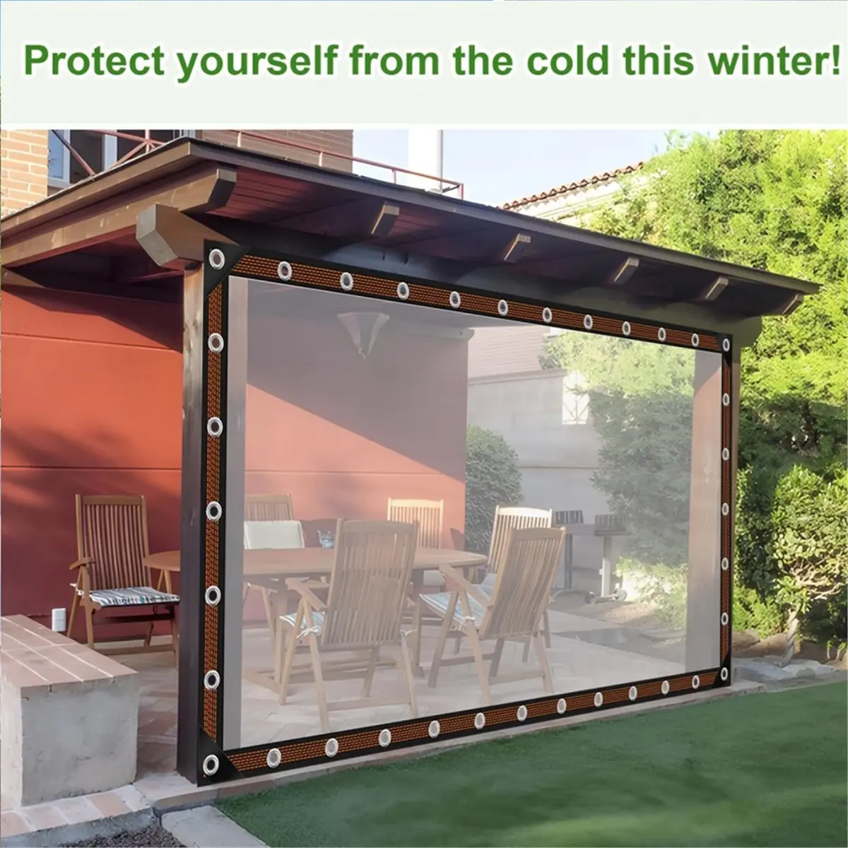newA10R Transparent Rainproof Cloth for Outdoor Sunshade and Waterproof Protection 2mx5m