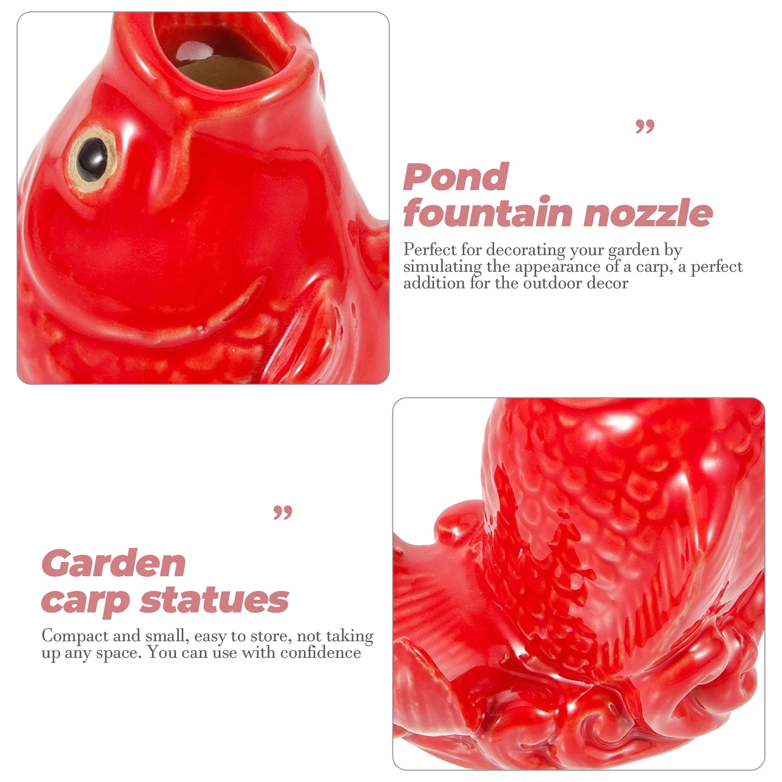 

Compact Ceramic Carp Sculpture Garden Ornament Outdoor Water Fountain Nozzle Statue Yard Decor Carp Statue Garden Decor