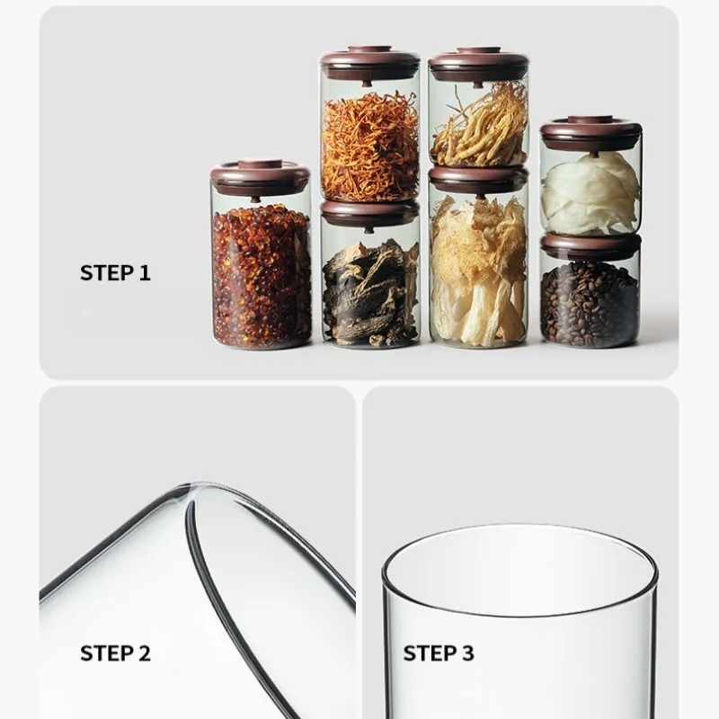 Vacuum seal jar Coffee bean storage container Air tight lid food storage jar Moisture proof air extraction tea storage jar