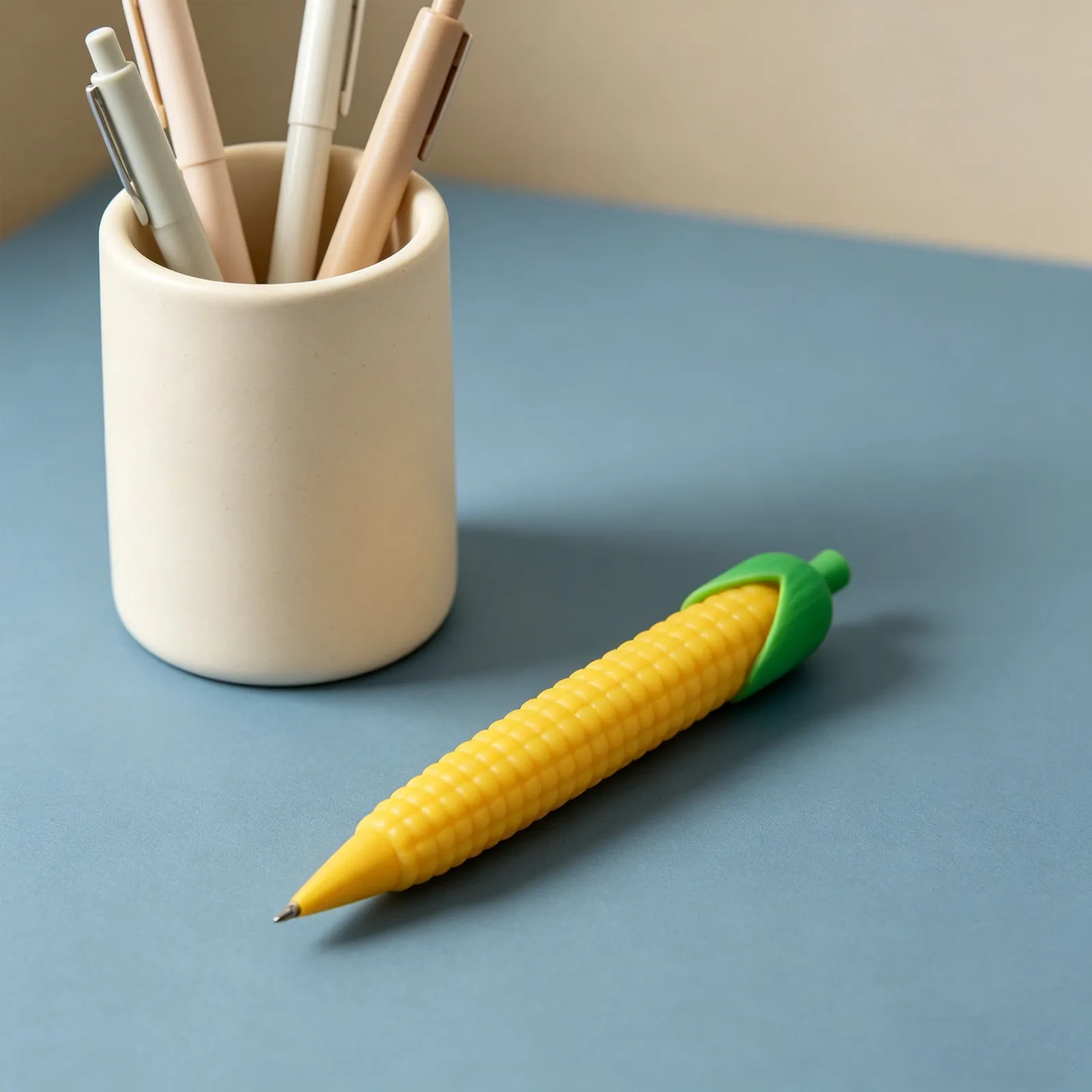10Pcs Smooth-Writing Corn-Shaped Mechanical Pencils Press-Button Design Comfortable Grip for Students School Supplies