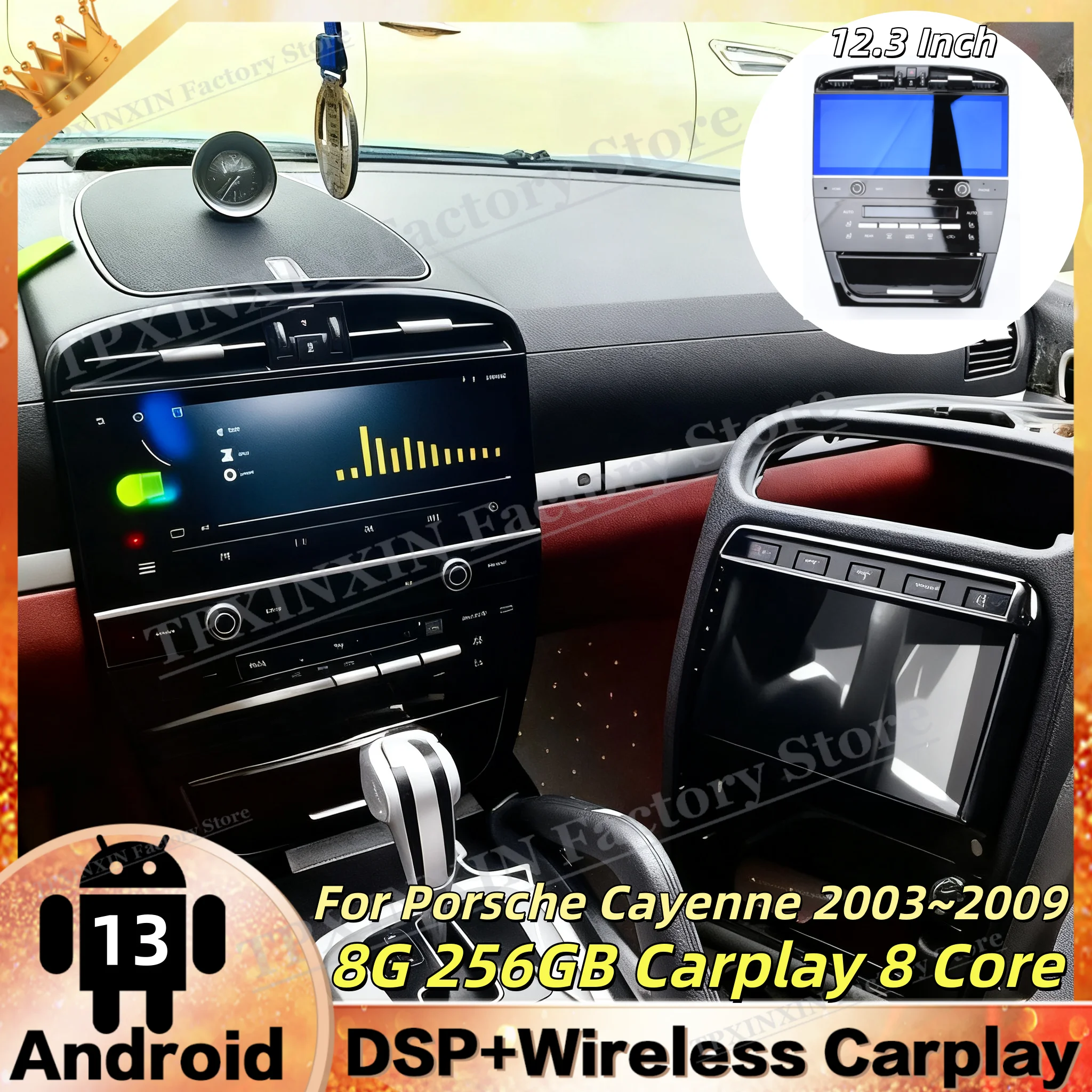 

Multimedia Android 13 Car Radio For Porsche Cayenne 2003~2009 Upgrade 2023 GPS Navigation Wireless Carplay Mirror Link Head Unit