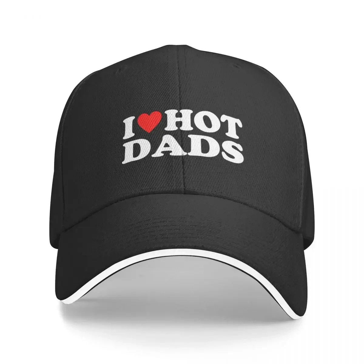 I Love Hot Dads Shirt I Heart Hot Dads Love Dads Baseball Cap Anime Hat Sunhat black Women's Men's