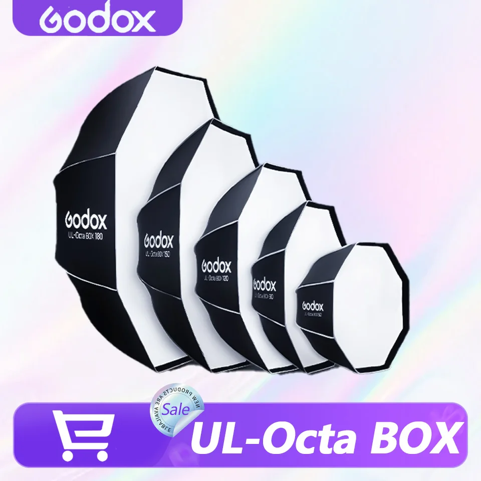 Godox UL-Octa BOX 60cm 90cm 120cm 150cm Octagonal Softbox Bowens Mount Quick Release Foldable with Diffuser Grid