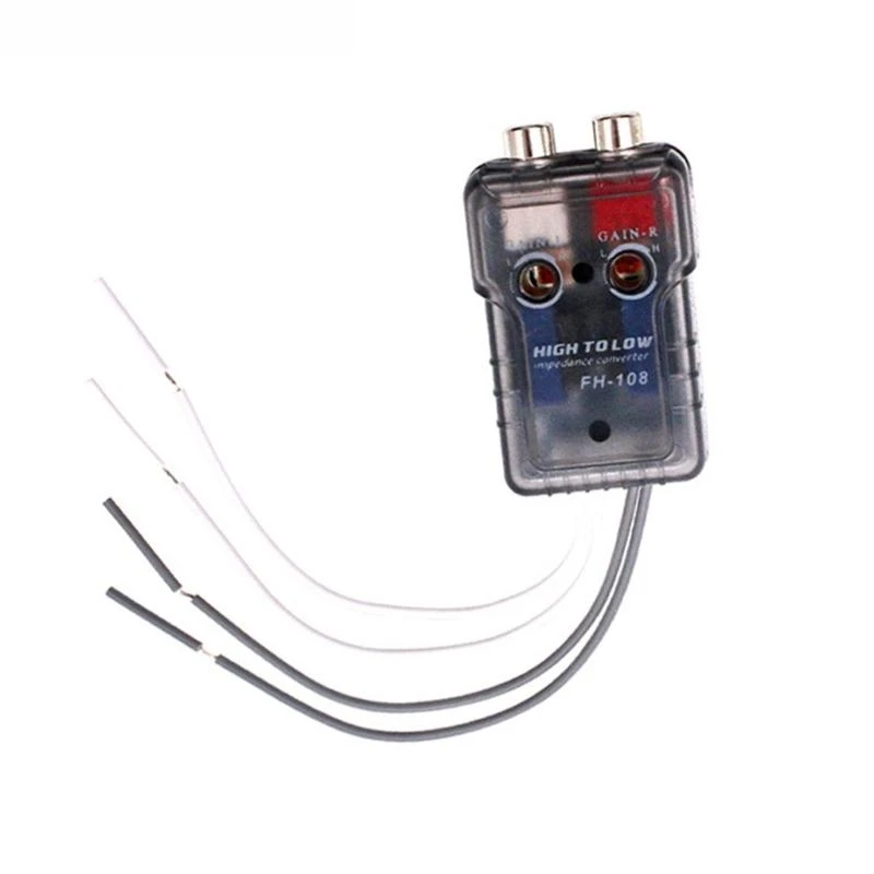 High Level Speaker Signal to Low Level RCA Adapter Car High to Low Subwoofer Converter Speaker Output Audio Signal Adapter