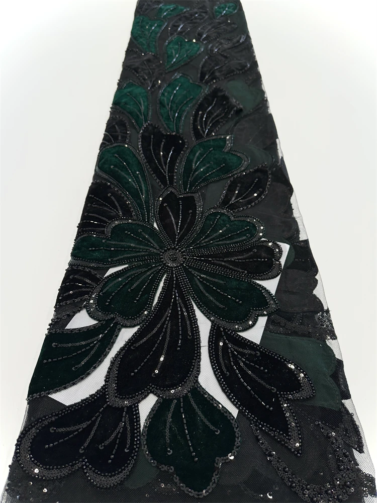 Dernières perles de velours dentelle africaine 2025 paillettes de haute qualité nigérian français Tulle tissu broderie pour les femmes robe