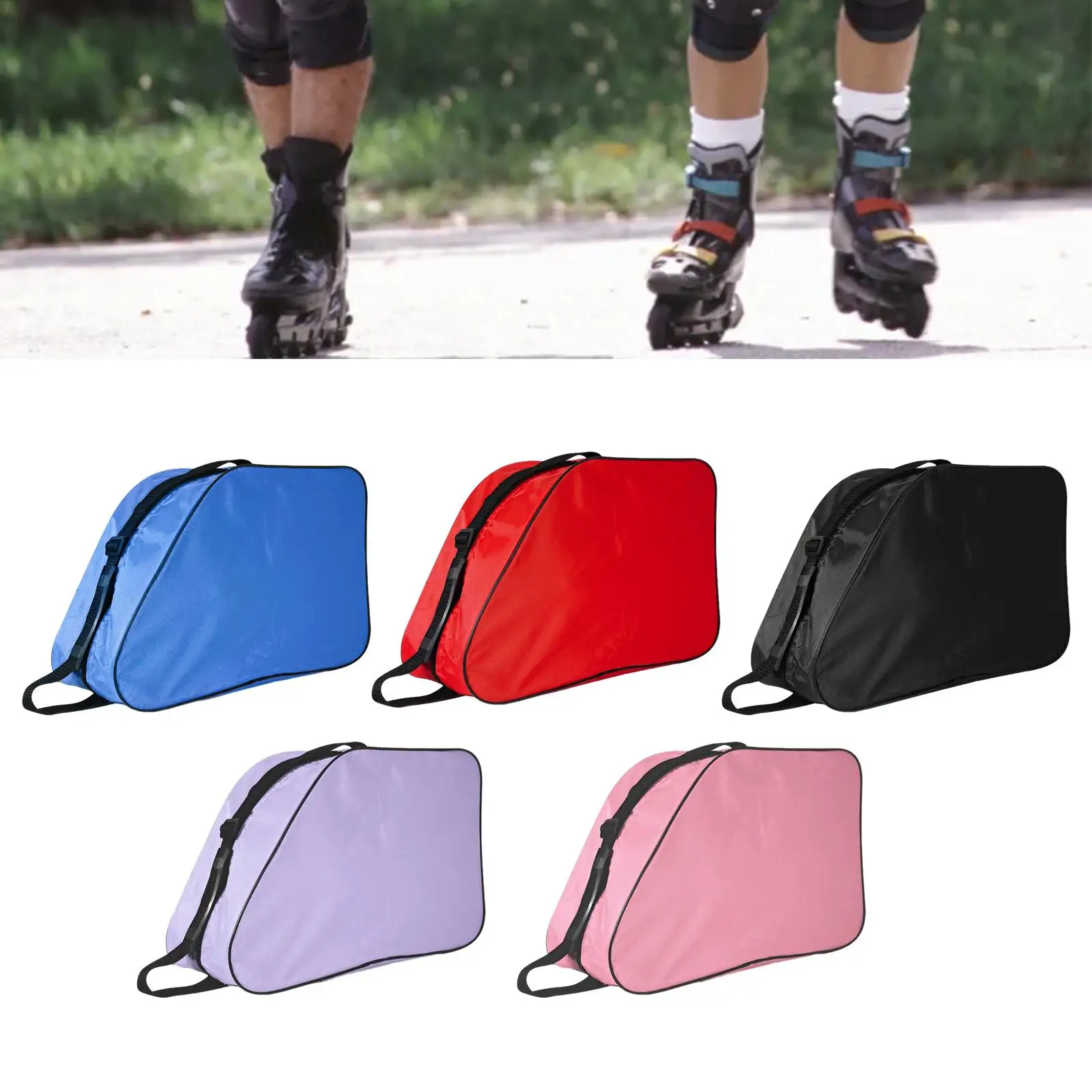 Multipurpose Roller Skate Carrying Bag Oxford Cloth Artistic Skate Case for Quad Inline Hockey Use