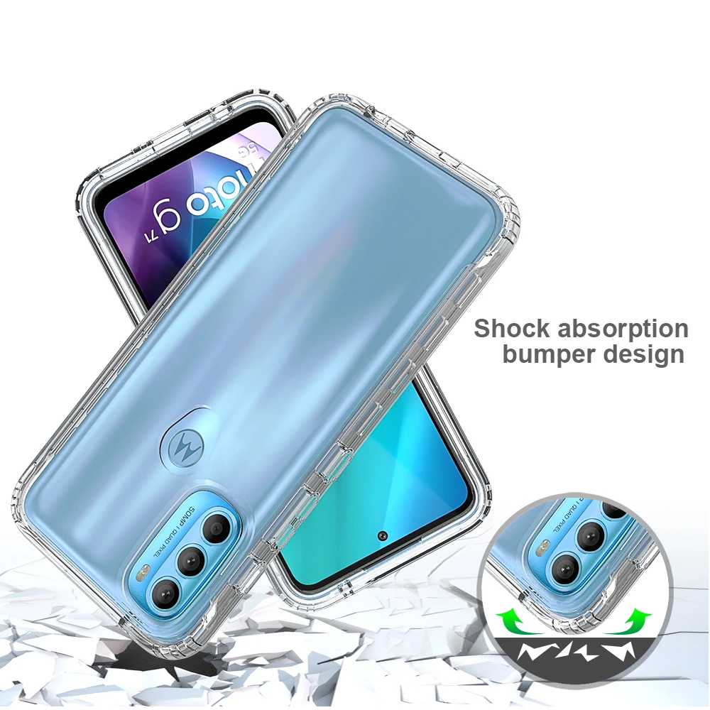 Transparent Case for Motorola Moto G71 G51 G50 5G Hybrid Shockproof Shell 2in1 Crystal Clear Cover Funda Capa