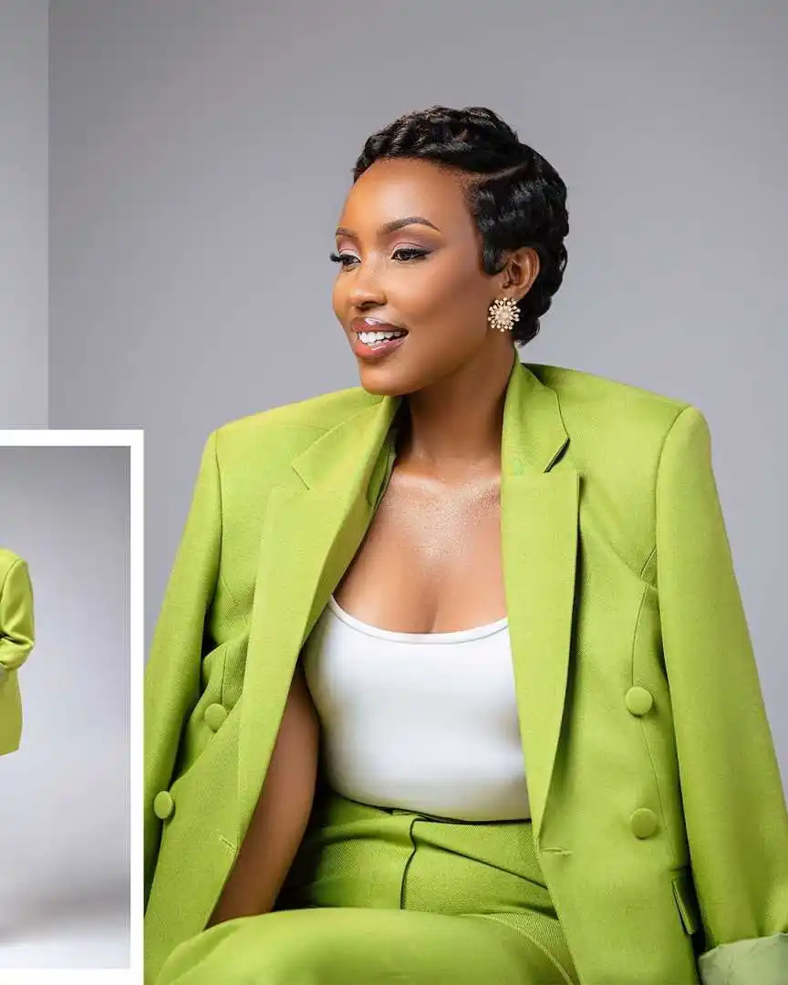 Elegant Loose Women Suits Double Breasted Pocket Customized Blazers 2 Pieces Set (Jacket+Pants) Fashion Streetwear Daily Coat