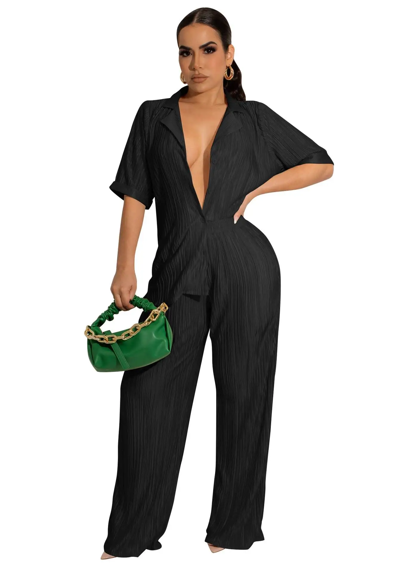 

Женский свободный спортивный комплект брюк irt, летний модный плиссированный топ, повседневный наряд, студенческая работа, orm