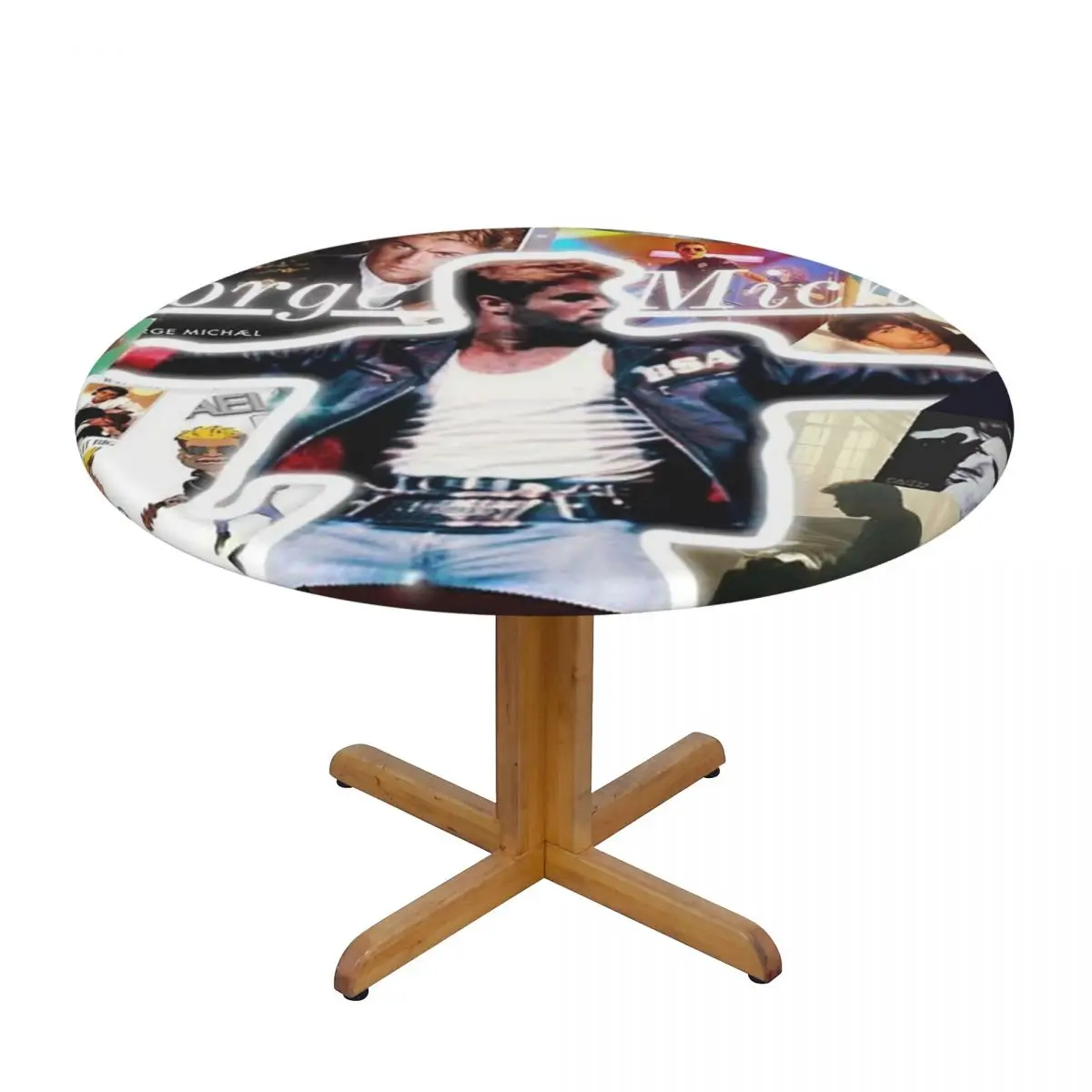 George Michael Waterproof Round Tablecloth Oilproof Table Cloth for Kitchen Events Dining Table Cover