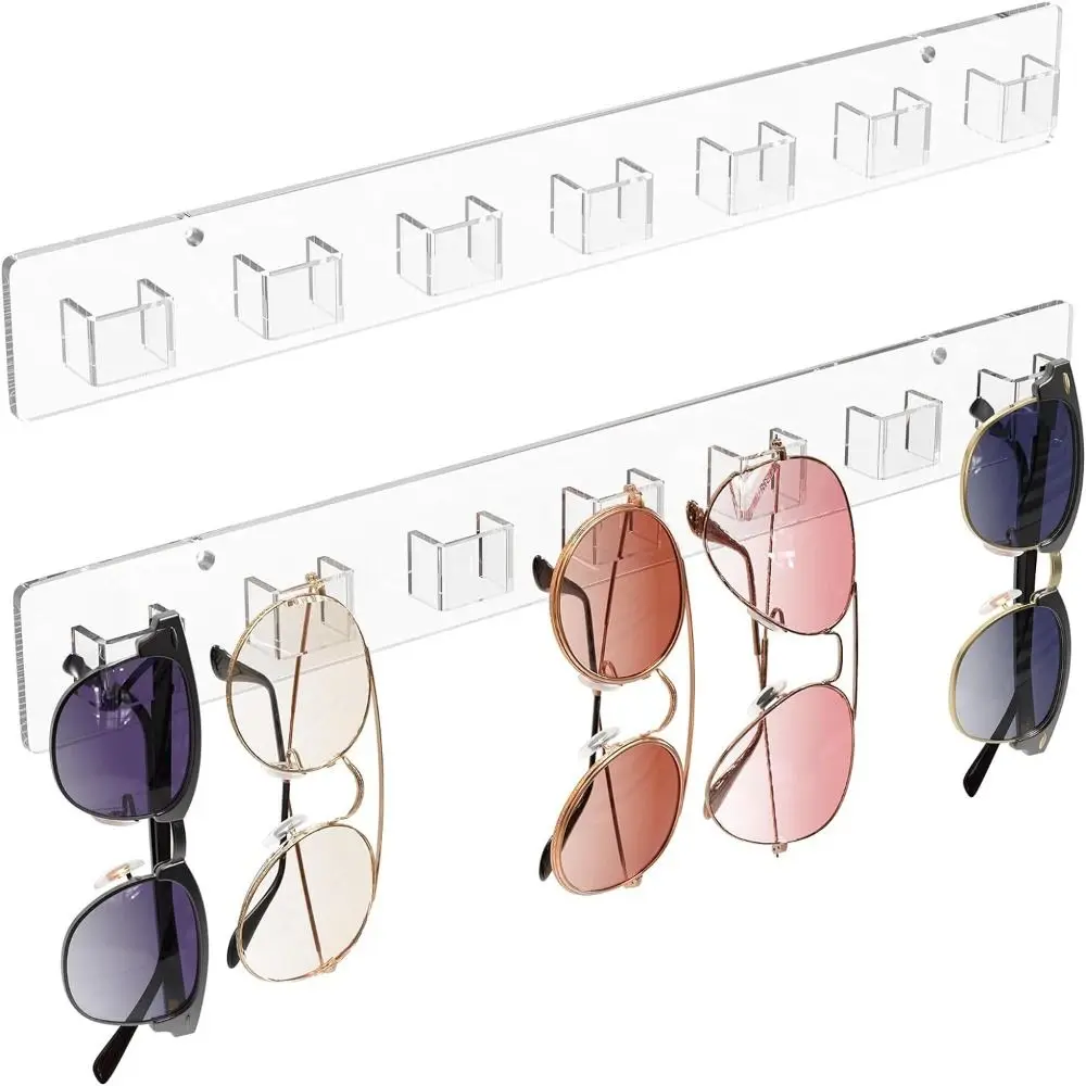 New Acrylic Sunglasses Display Rack Portable Wall Mounted Storage Shelf Convenient Storage Holder Household Office