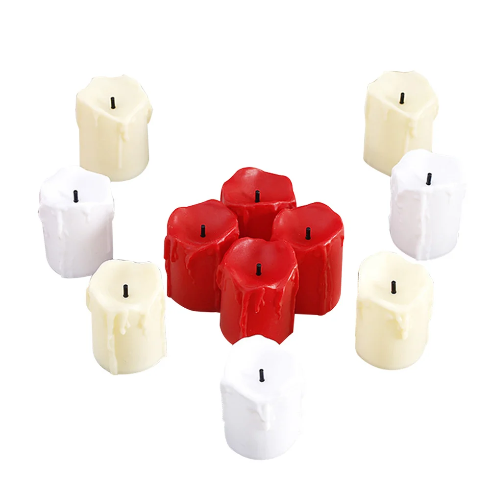 5 Pcs Operated Tea Light Flameless Candles Electric Votive Led Decorative Halloween Decorations Tealights