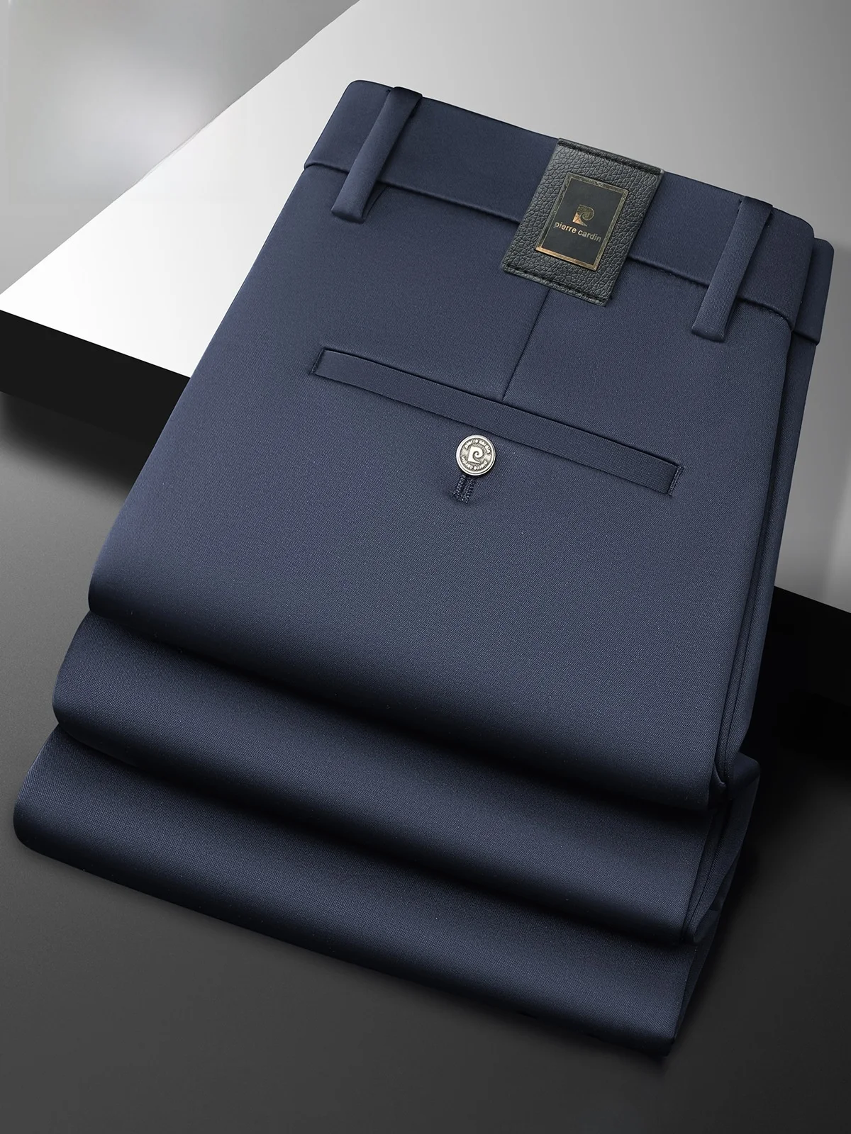 

Мужские повседневные брюки Pierre Cardin из шелка, не мнущиеся, прямого кроя, осенне-зимние, модные, деловые, для отцов