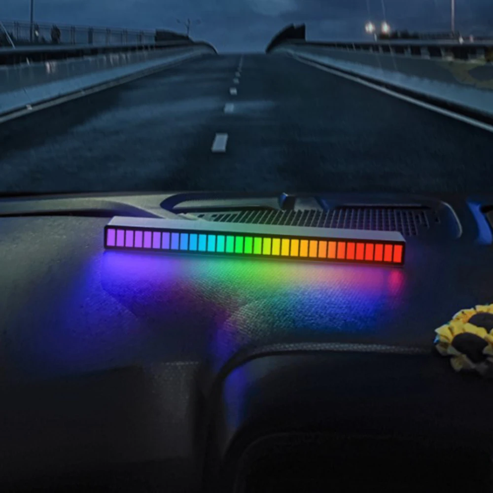 

Voice-activated Music Sound Atmosphere Lamp Usb Rechargeable Rgb Music Levels Lights Led Rhythm Night Light For Car Party