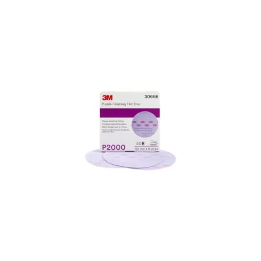 

Hookit Purple Finishing Film Abrasive Disc 260L 30666 6 in P2000 [50-Discs Per Carton]