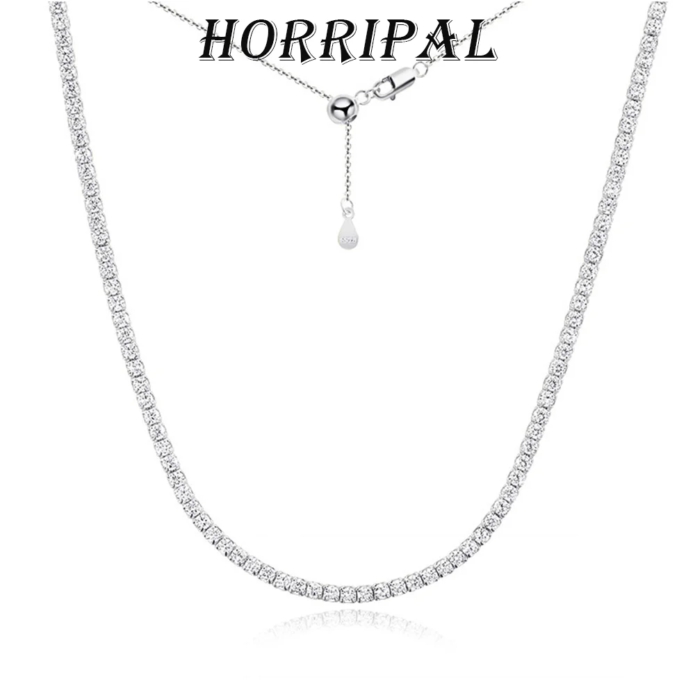

Ожерелье-цепочка HORRIPAL 2 мм D VVS1 с муассанитом, серебро 925 пробы, натуральный выращенный в лаборатории бриллиант, регулируемое, для свадьбы, ювелирное изделие