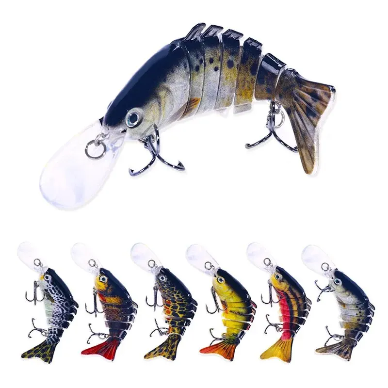 Multi Jointed Swimbaits Fishing Lure 14.5g 11.2cm Artificial Hard Fishing Bait 7 Segments Bionic Long Tongue Crucian Wobbler