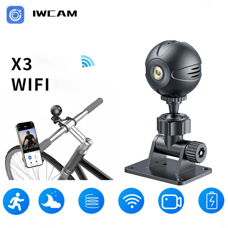 

X3 Outdoor Sports Camera HD WiFi, Built-in Battery, IR Night Vision 10M, Motion Detection Alarm, 32GB TF Storage, Multi-Power Su