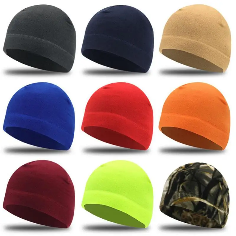 Warm Winter Skull Cap Soft Polar Fleece Hat Thick Windproof Cap Outdoor Beanie Running Skiing Caps Unisex Gorras Para Caballero