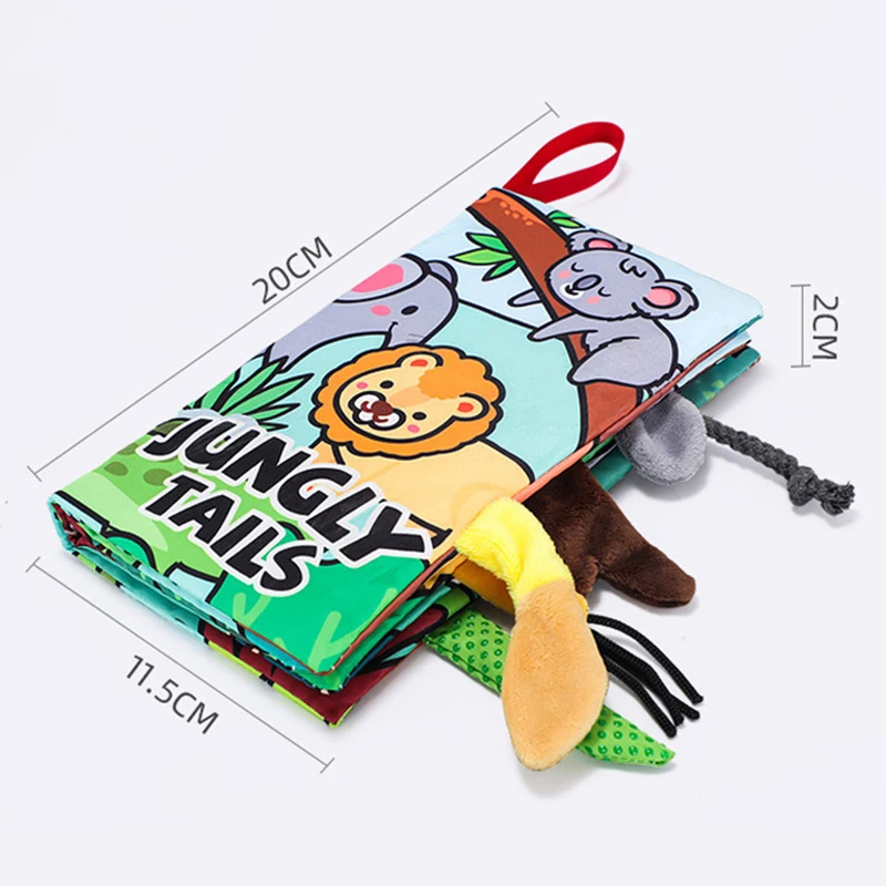 Baby Animal Tails Fabric Books Kids Develop Cognize Reading Puzzle Book Toys Early Learning Infant Educational Cloth Book Gifts