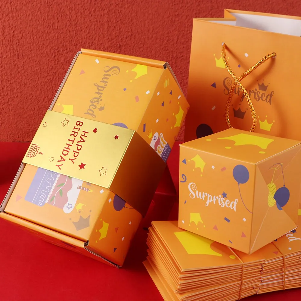 Nouvelle Boîte Cadeau en Papier, Boîte Surprise Luxe à Effet Explosion, Boîte Rebondissante Amusante pour l'argent, Saint-Valentin