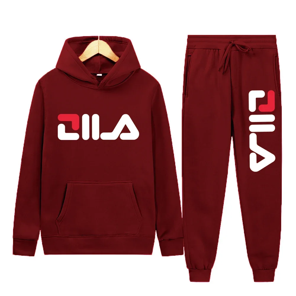 2026年春秋メンズスポーツウェア カジュアルランニングフィットネススーツ パーカー スウェットパンツセット ユニセックス 快適スポーツウェア