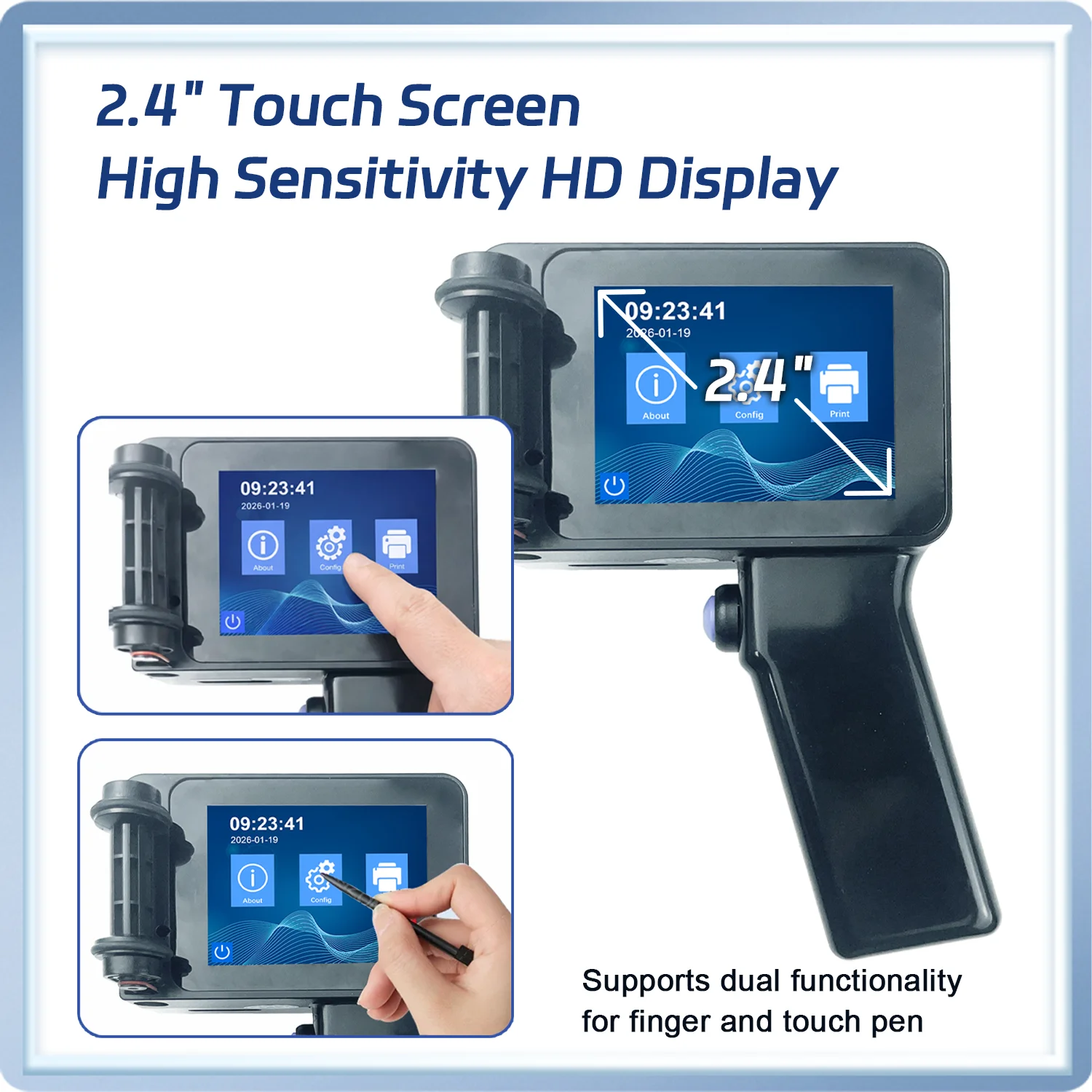 DCODE DC14 Mini Handheld Printer Portable Handheld Inkjet Printer Non-encrypted QR Barcode Image Logo Date Coding Machine
