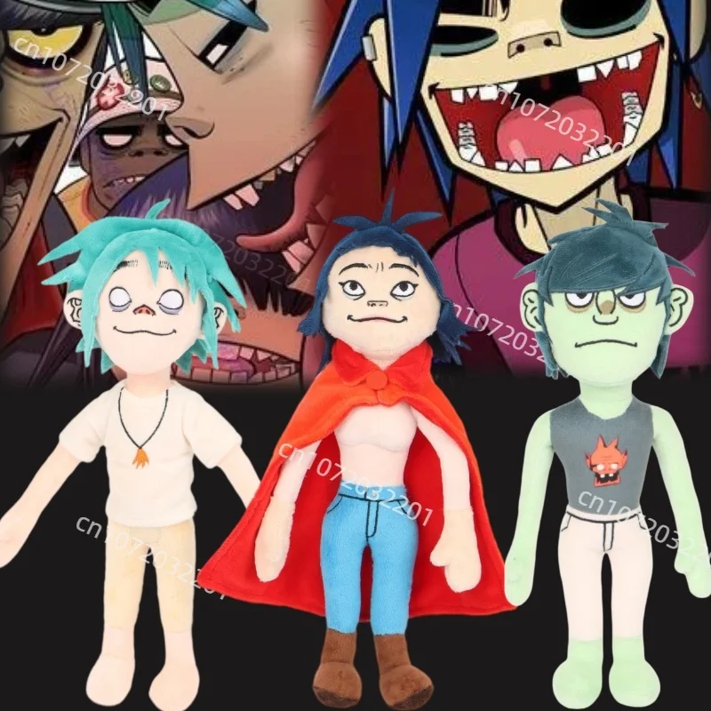 

New 30cm Gorillaz Noodle Plush Kawaii Virtual Band Street Fighter Stuffed Doll Cute Red Cloak Boy Plush Toys For Fans Gifts
