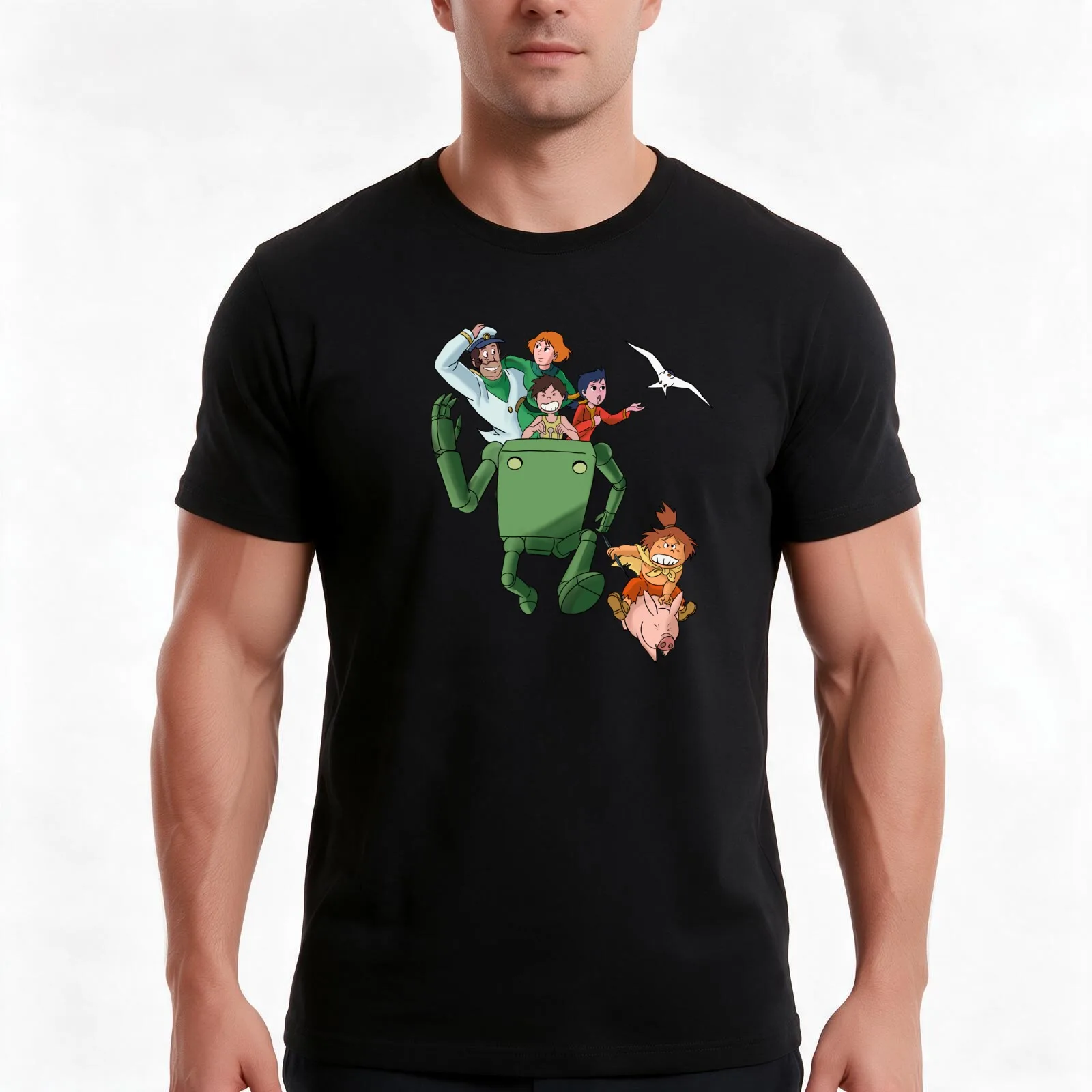 Conan The Future Boy Fan Art Illustration T-Shirt, Summer Casual Cotton Tee, Oversized Streetwear Tops, Vintage Graphic Print