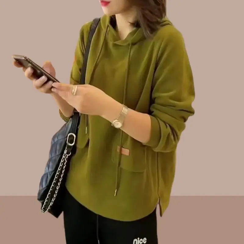 Women's Sweatshirt 2025 Spring and Autumn New Hooded Fashionable Age-reducing Top