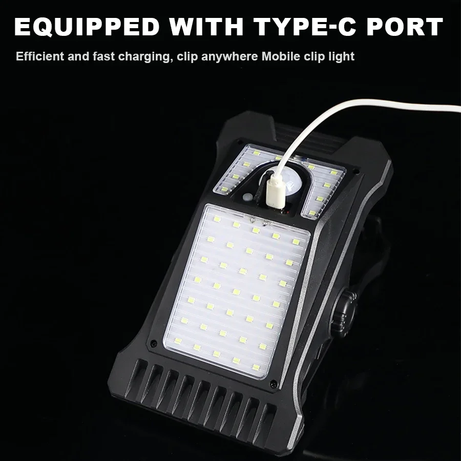 BlueYu Clip-on Solar Bewegingslamp – 800LM, 3 Kleuren En 3 Modi, USB Oplaadbaar, Afstandsbediening, IP65, Voor Hek En Tuin