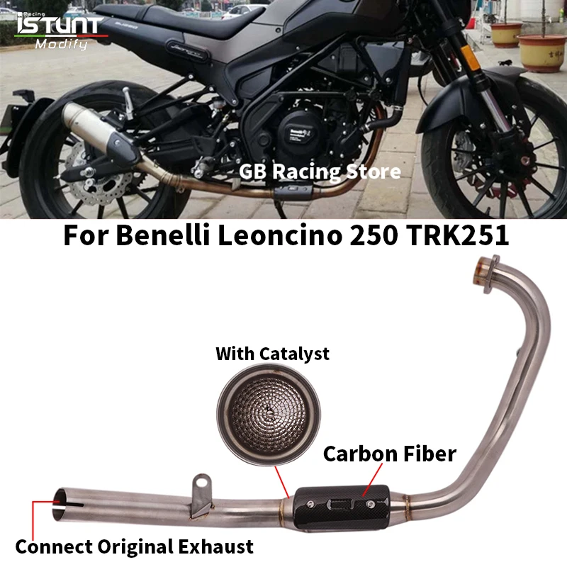 

Motorcycle Escape Exhaust For Benelli Leoncino 250 TRK251 Exhaust Full System Modified Front Link Tube Connect Original Muffler