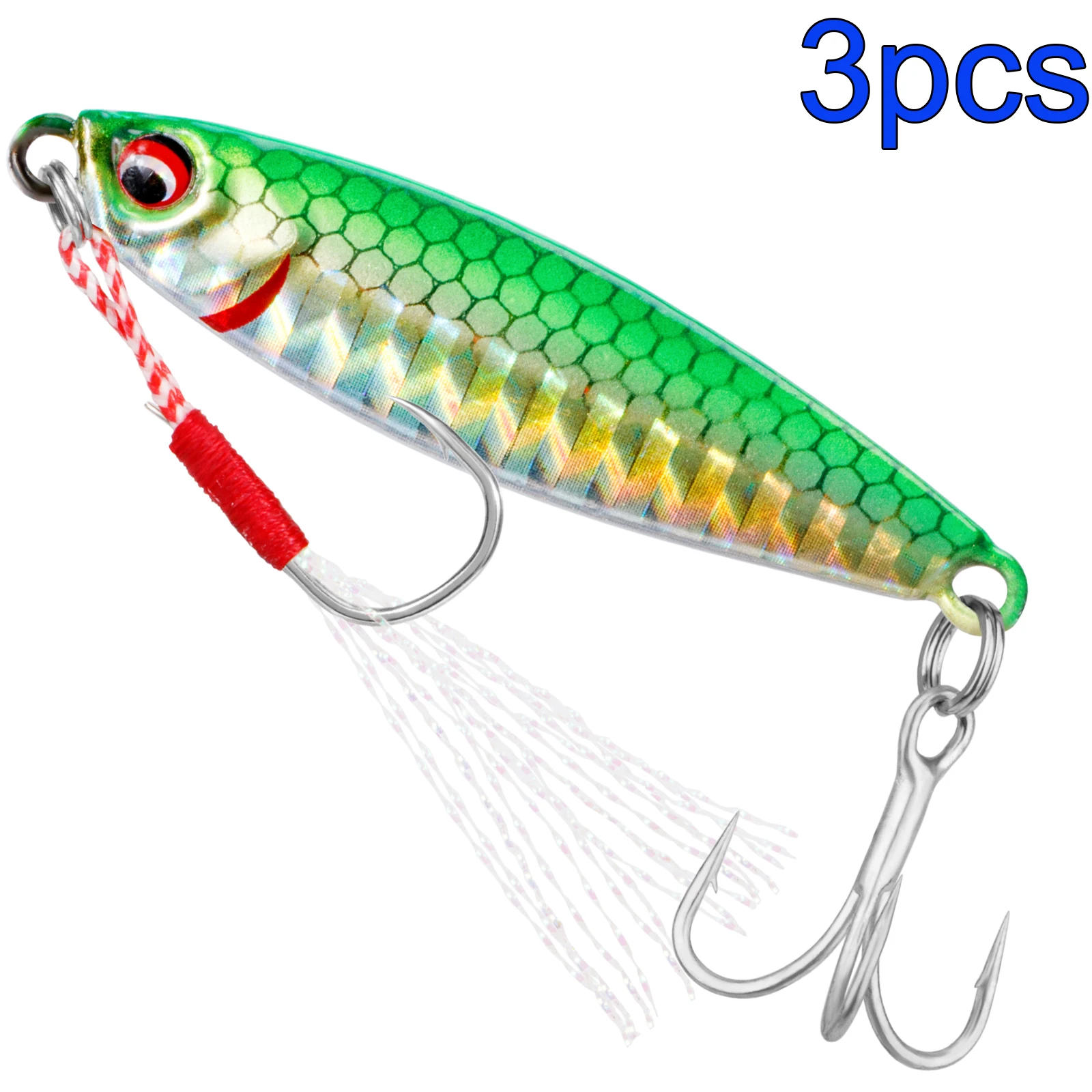 THKFISH 3pcs Fishing Jigging Lures 15g 20g Casting Metal Hard Baits Freshwater Saltwater Slow Jigging Pitching Lures For Trout
