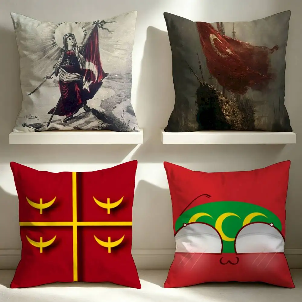 Ottoman flag  Double-Sided Printed Cushion Cover Bedroom Bedside Sofa Pillow Case