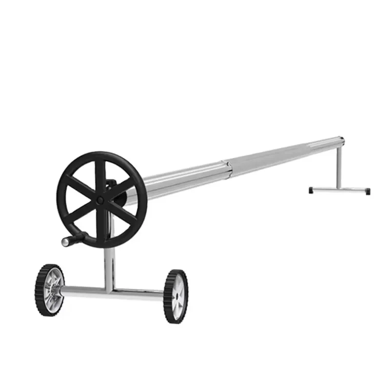 Pool Cover Reel Set Pool Solar Cover Reel for Outdoor Pool, Aluminum Solar Swimming Inground Cover Blanket Reel