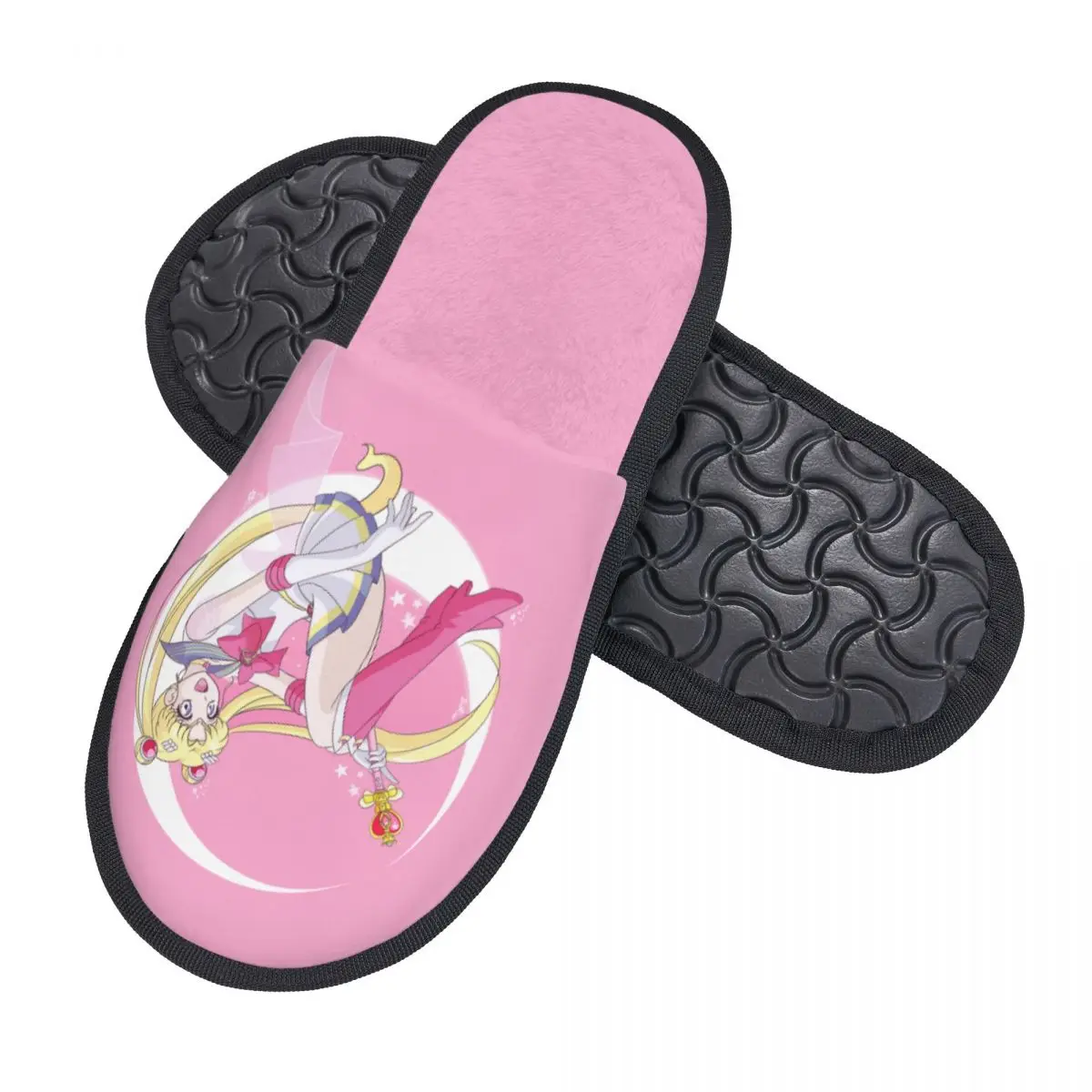 Custom Super Shojo Sailor Soft Memory Foam House Slippers Women Anime Moon Girl Cozy Warm Anti-skid Sole Slipper