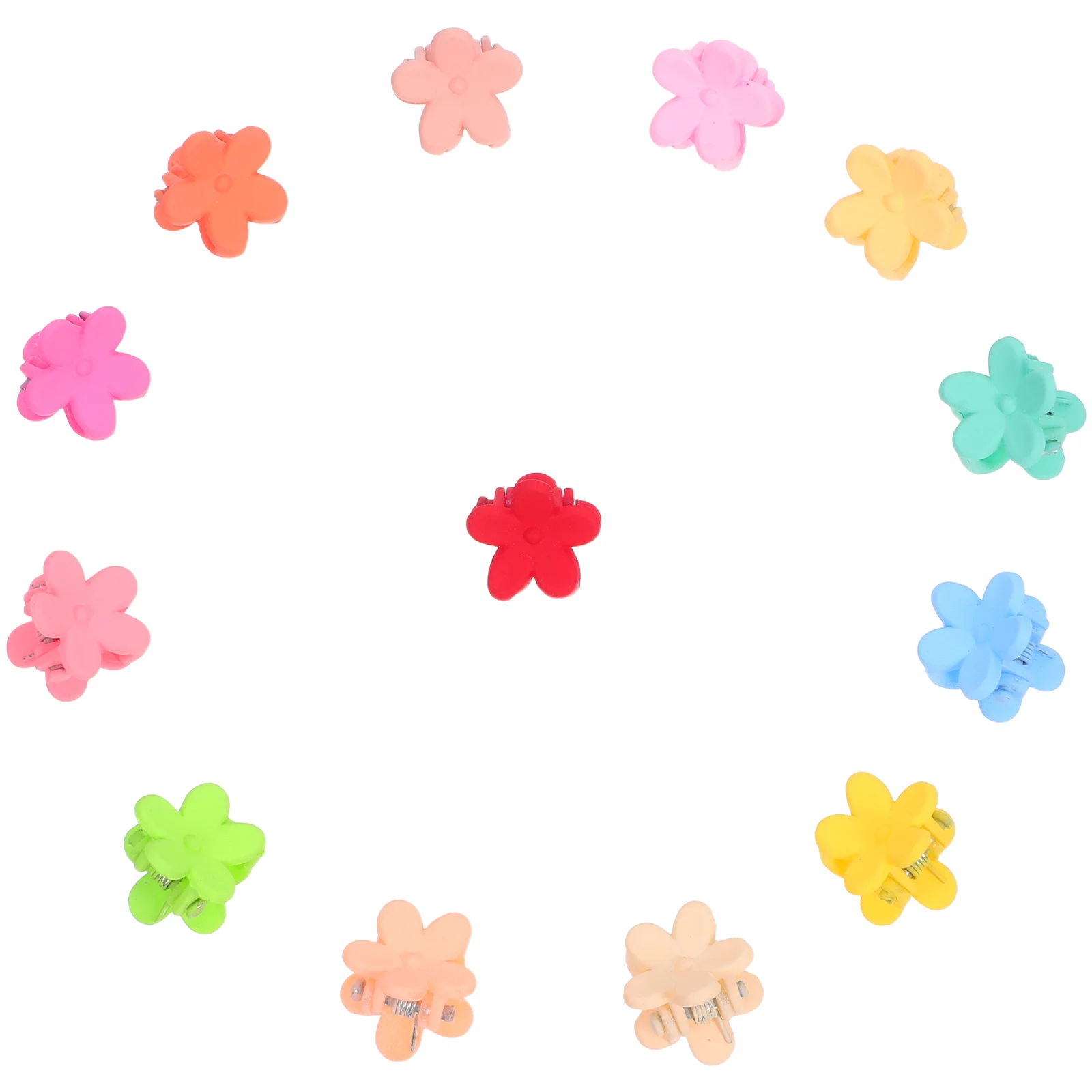 

60Pcs Floral Hair Clips Matte Finish Small Claw Clip Assorted Colors Easy Grip Hold Strong Locking Teeth for Children Daily Wear