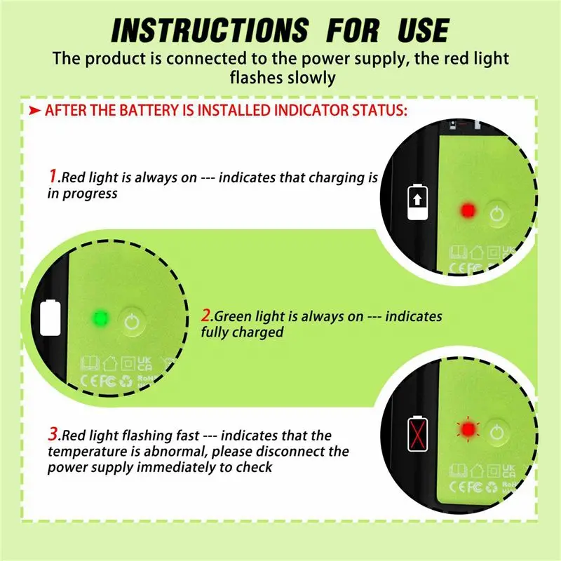 AT51-GLB40V Adapter Light For Greenworks Glibo 36-40V Lithium Batteries Overcharge Protection Electric Tool