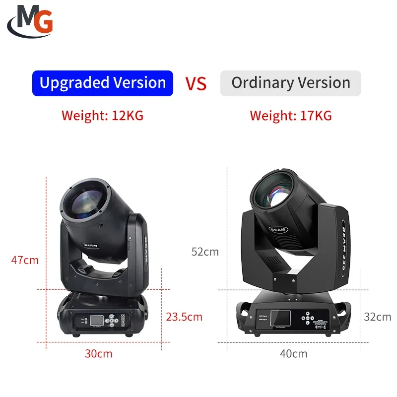 Mglight DJ Stage Light Mini 230W Moving Head Light 230 Watt Small Sharpy 7R Beam Light for DJ Stage Nightclub Disco Wedding Bar