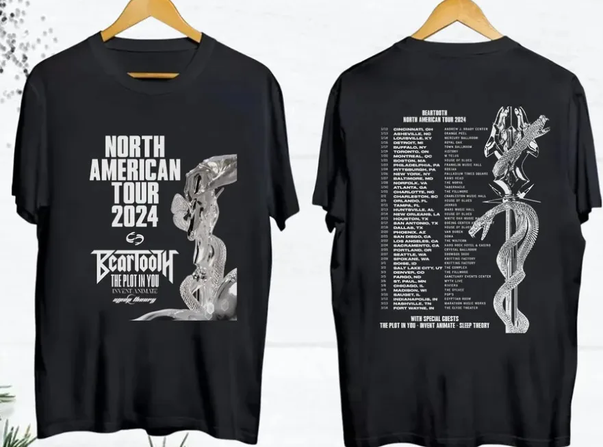 

Футболка Beartooth 2024 Tour Northh America Ann