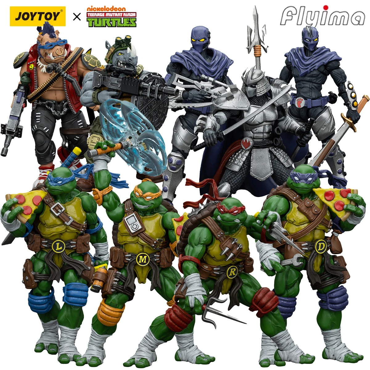 

[IN-STOCK]JOYTOY TMNT 1/18 Action Figure Michelangelo/Donatello/Leonardo/Raphael/Krang/ShredderBeebopCasey Jones 9PCS Model