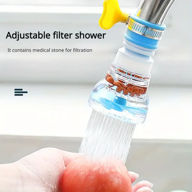 360 Degree Rotatable Telescopic Filter Faucet Anti Splash Water Extendable Maifanshi Water Purification Practical Small Tool