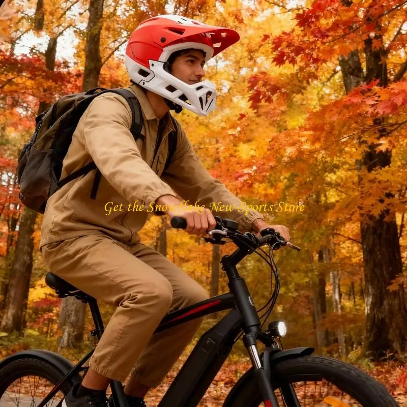 Estructura ventilada barbilla absorción adulta del impacto del casco bici montaña E56D