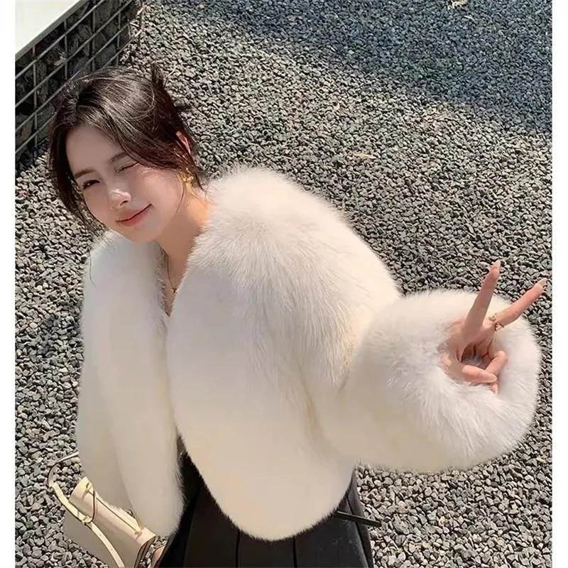 2025 herbst Winter Junge Nachahmung fuchs pelzmantel frauen Kurze Koreanische version lose Temperament Pelz Mäntel Damen Warme outwear