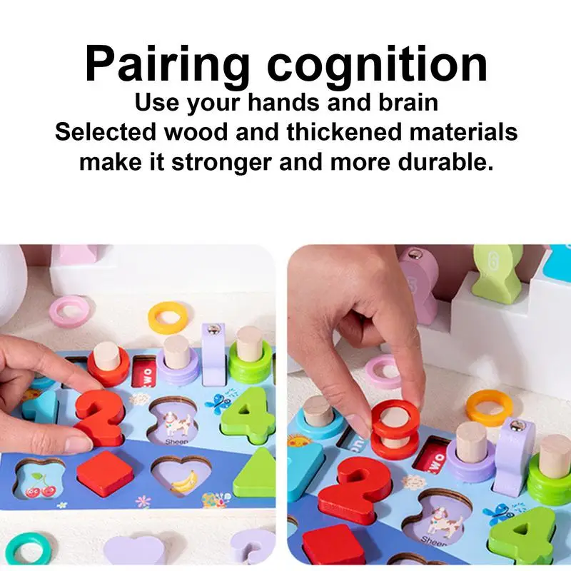 Number Learning Puzzle Magnetic Fishing Toy Shape Color Recognition Toy 5 In 1 Puzzle Board Preschool Learning Toys For Boys