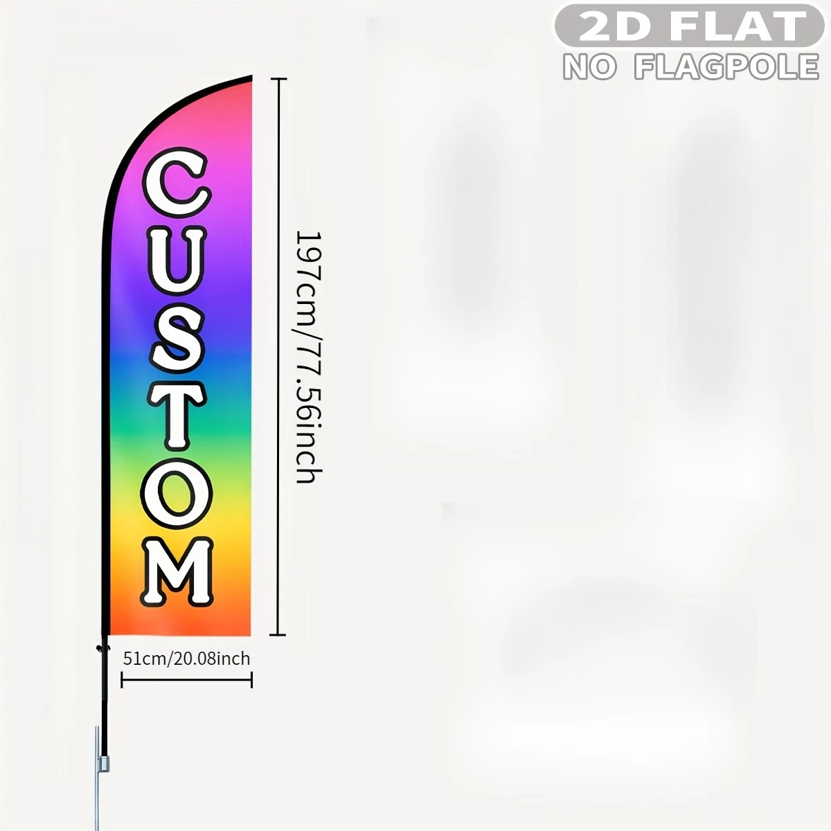 1pc Custom Knife-Shaped Banner, Personalized Design, Text for Business Sign, Beach, Single-Sided Printing, Pole Not Included