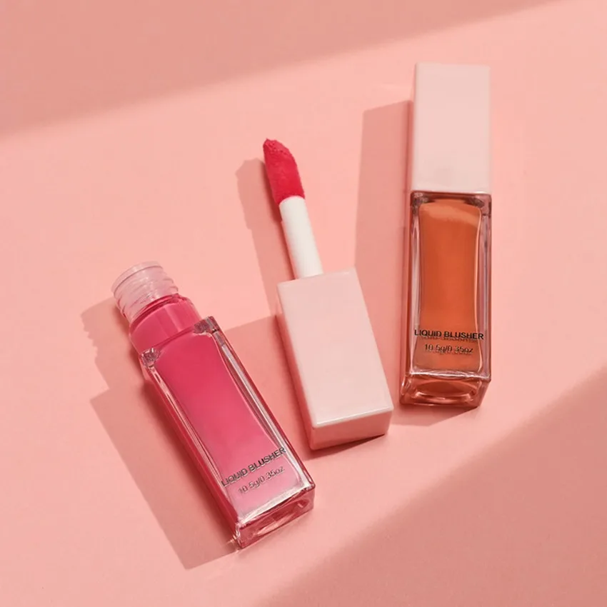 Liquid Blusher Custom Logo Pigment Long Lasting Waterproof Color Rendering Makeup Private Label Wholesale Vegan Pink Packaging
