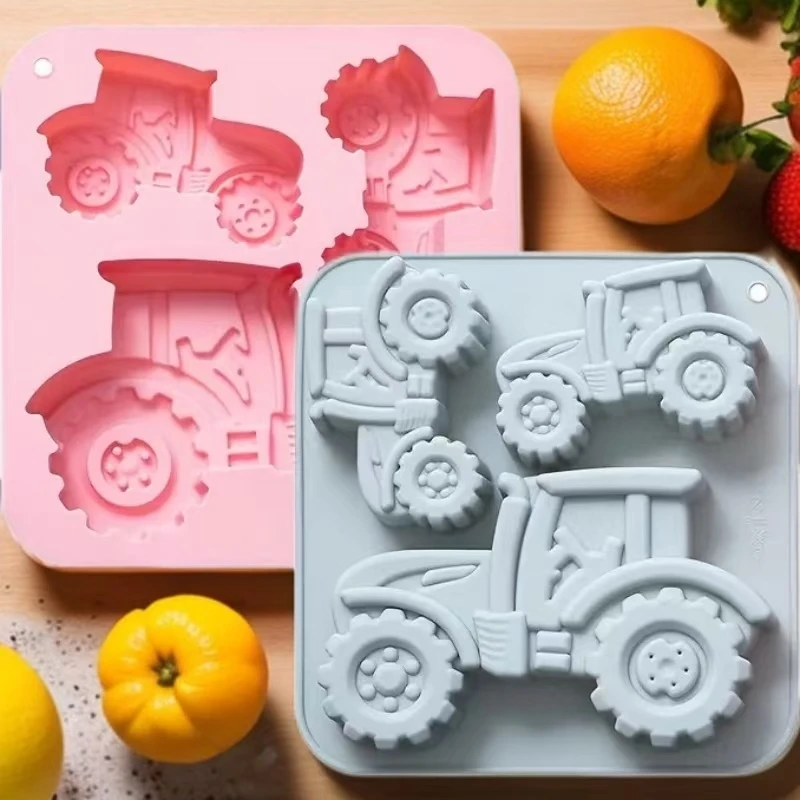 3-Cavity Tractor-Shaped Silicone Mold of Different Sizes Chocolate Jelly Ice Cube Cake Mold High Temperature Resistant